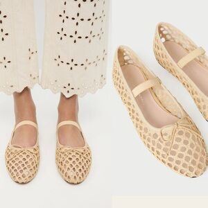 Loeffler Randall | Leonie Natural Crochet Ballet Flat